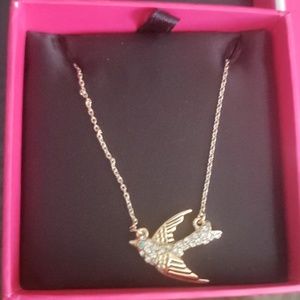 Juicy Couture pave bird wish necklace